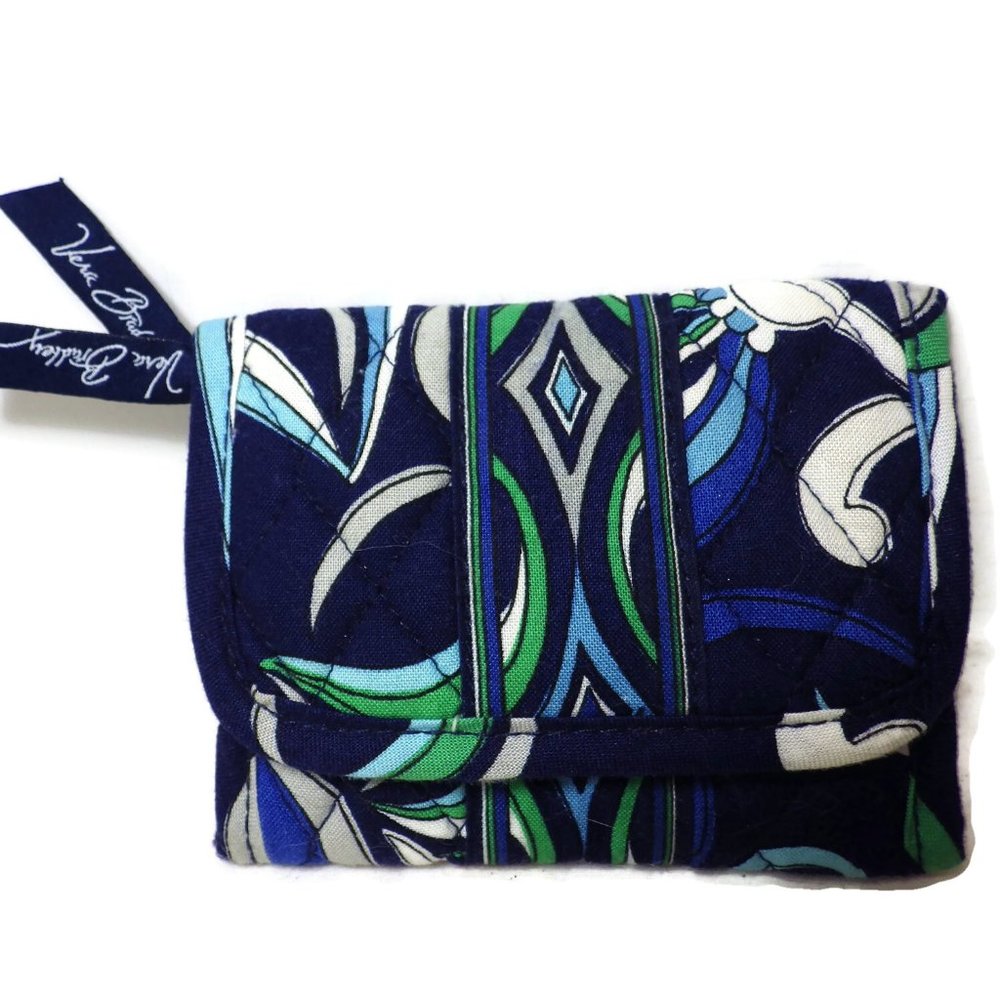 Vera Bradley Mediterranean Blue Small Tri-Fold Wallet